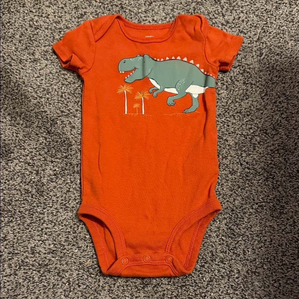 Carter's Orange Bodysuit with Dinosaur Design